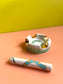 Snake Ashtray & Cigarillo Set - blue snake